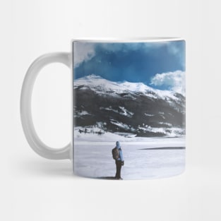 Clocktower in the iced lake Mug